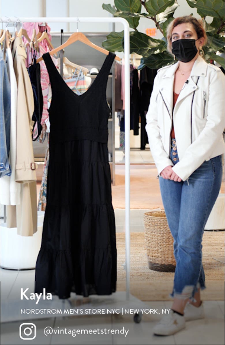 Mixed Media Tiered Midi Dress, sales video thumbnail