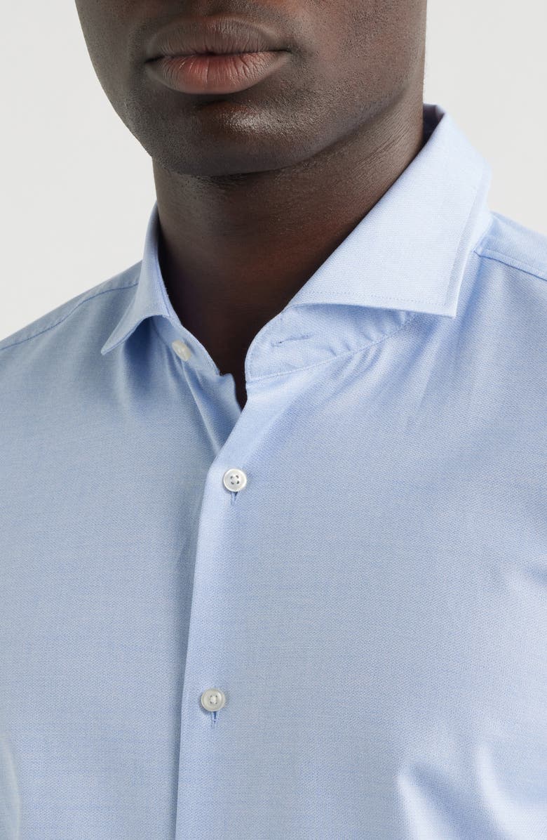 BOSS Hank Slim Fit Light Blue Cotton Dress Shirt, Alternate, color, Light/ Pastel Blue