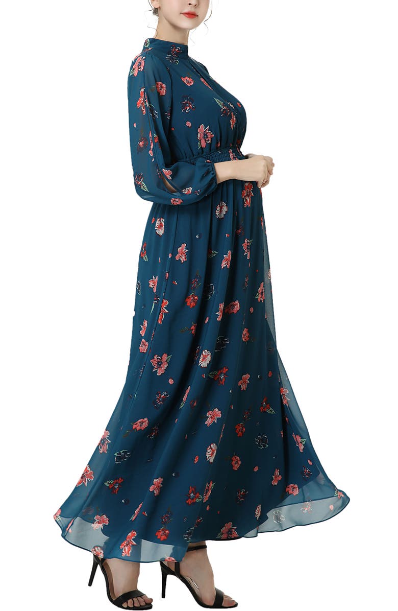 Kimi & Kai Finley Maternity Flloral Print Maxi Dress, Alternate, color, Multicolored