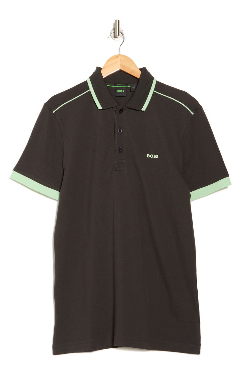BOSS Paddy 1 Cotton Polo, Alternate, color, Charcoal