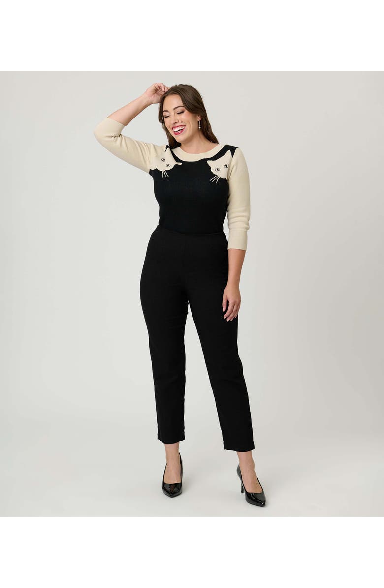 Unique Vintage Minou Sweater, Main, color, Black/White