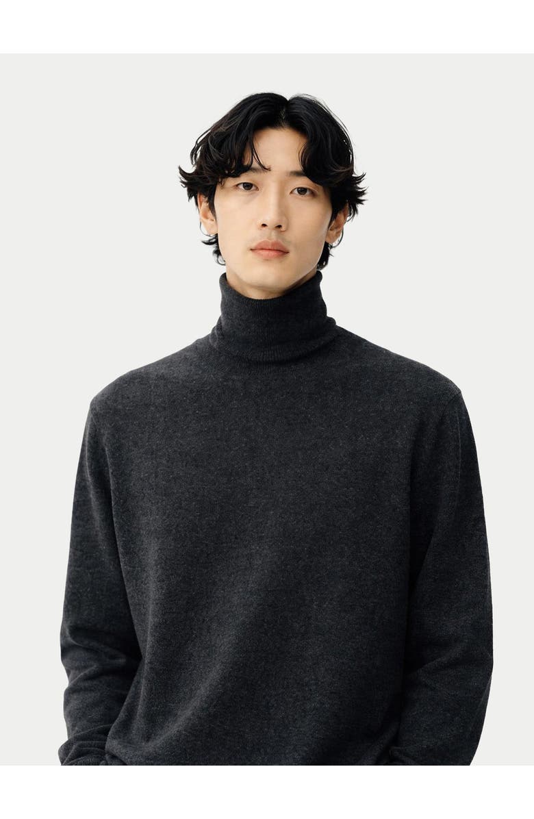 Gobi Cashmere Timeless Turtleneck Cashmere Sweater, Alternate, color, Charcoal