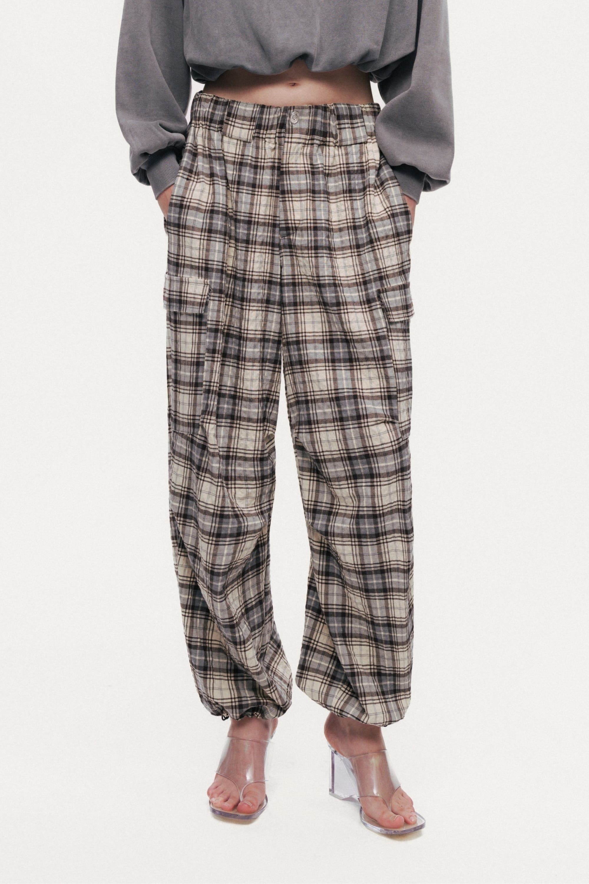 Checked Cargo Pants
