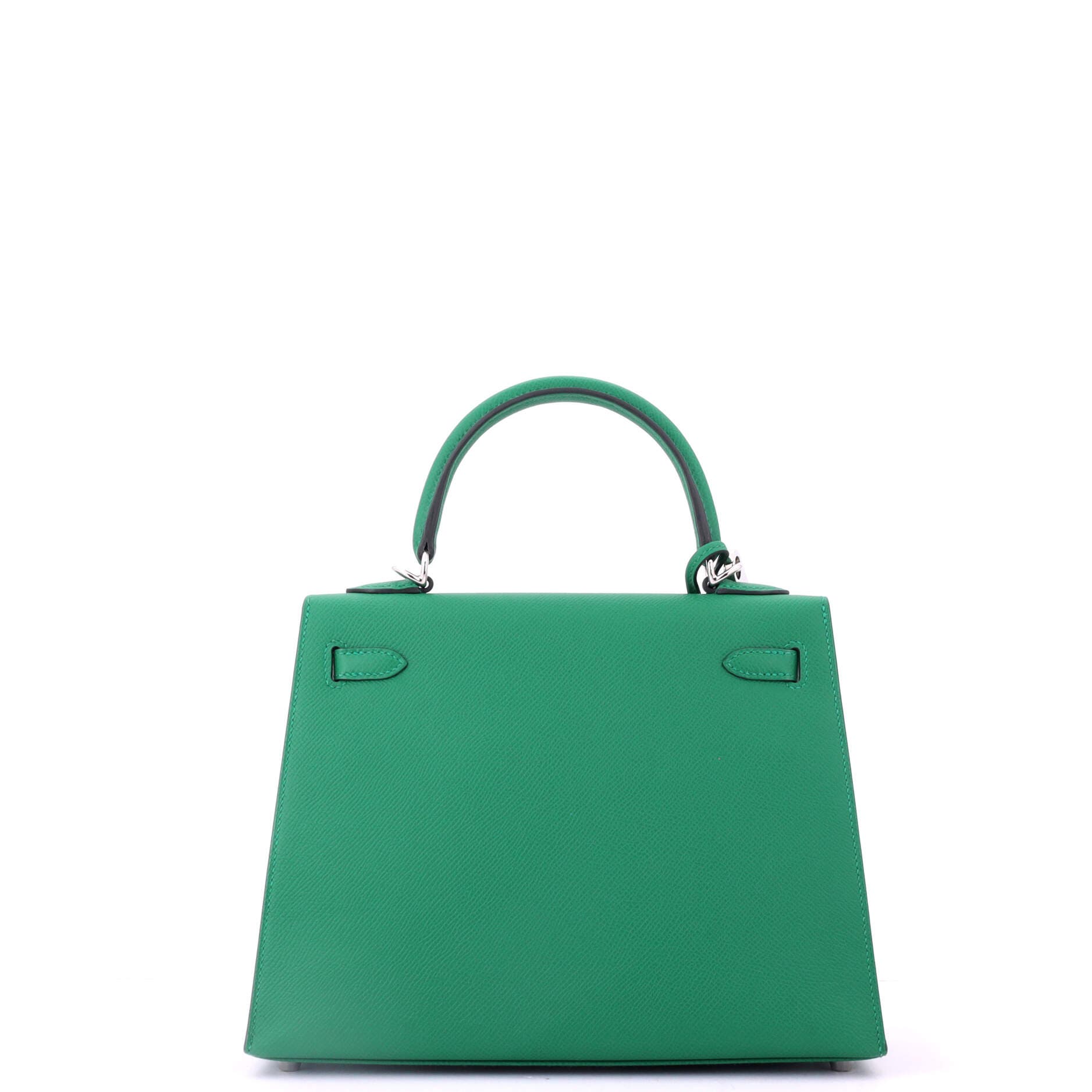 Pre-Owned Hermes Kelly Handbag Green Epsom with Palladium Hardware 25, Alternate, color, Vert Vertigo