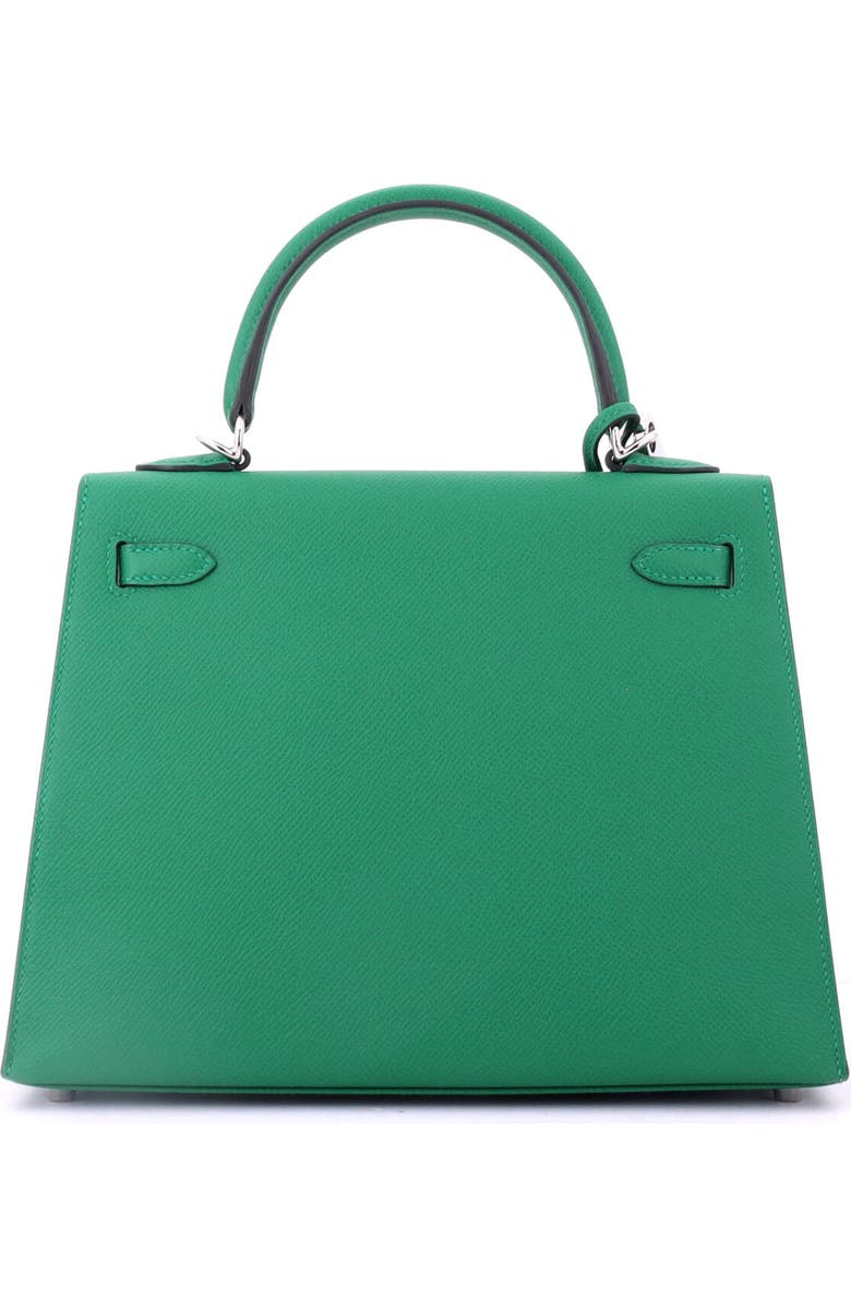 Pre-Owned Hermes Kelly Handbag Green Epsom with Palladium Hardware 25, Alternate, color, Vert Vertigo