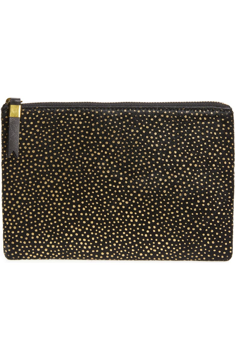Madewell The Leather Pouch Clutch: Painted Leopard Genuine Calf Hair Edition, Main, color,