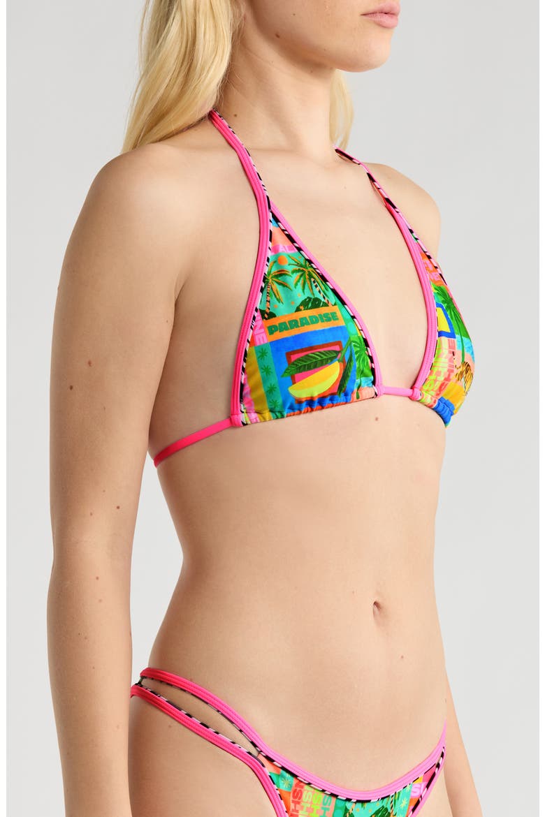 Double Bind Halter Bikini Top, Alternate, color, SUN HONEY