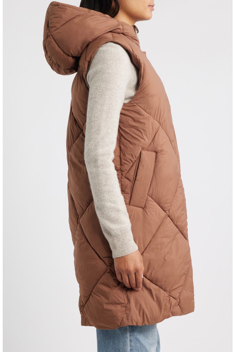 Quilted Hooded Puffer Vest, Alternate, color, MAPLE