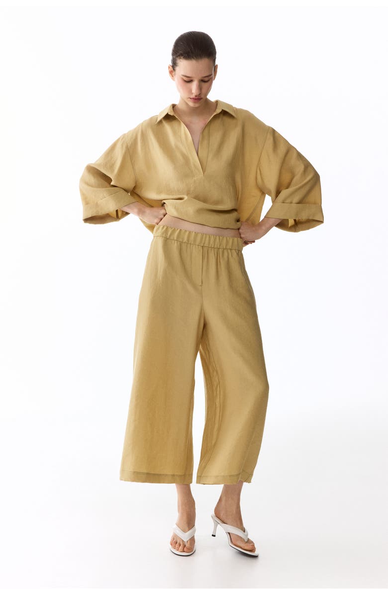 H&M Straight Lyocell-blend Trousers, Alternate, color, Beige