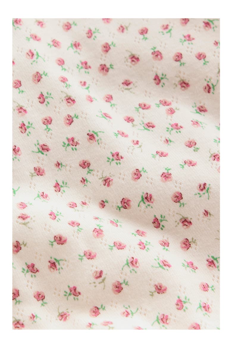 Kids' Floral Pointelle Fitted Pajamas, Alternate, color, SOFT IVORY FLORAL
