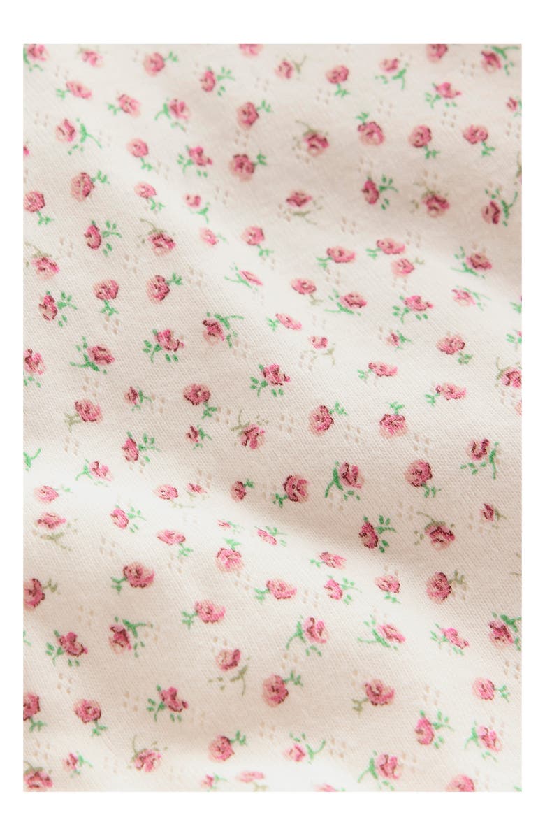 Mini Boden Kids' Floral Pointelle Fitted Pajamas, Alternate, color, Soft Ivory Floral