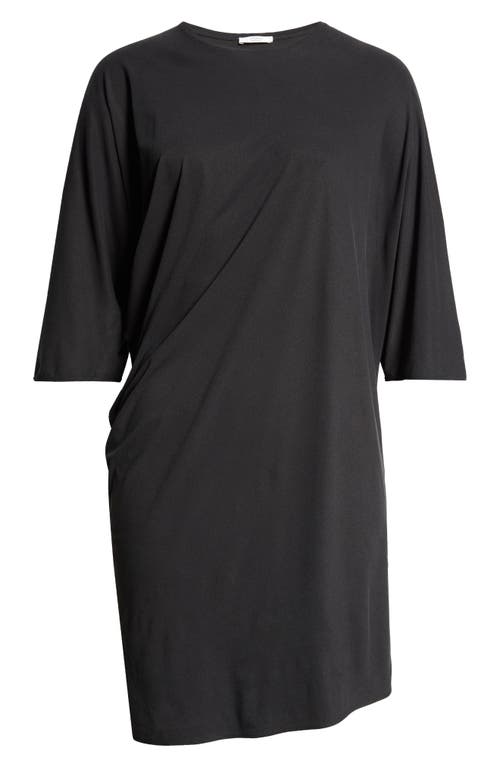 FFORME FFORME MARGIA FITTED DRAPED STRETCH SILK T-SHIRT 