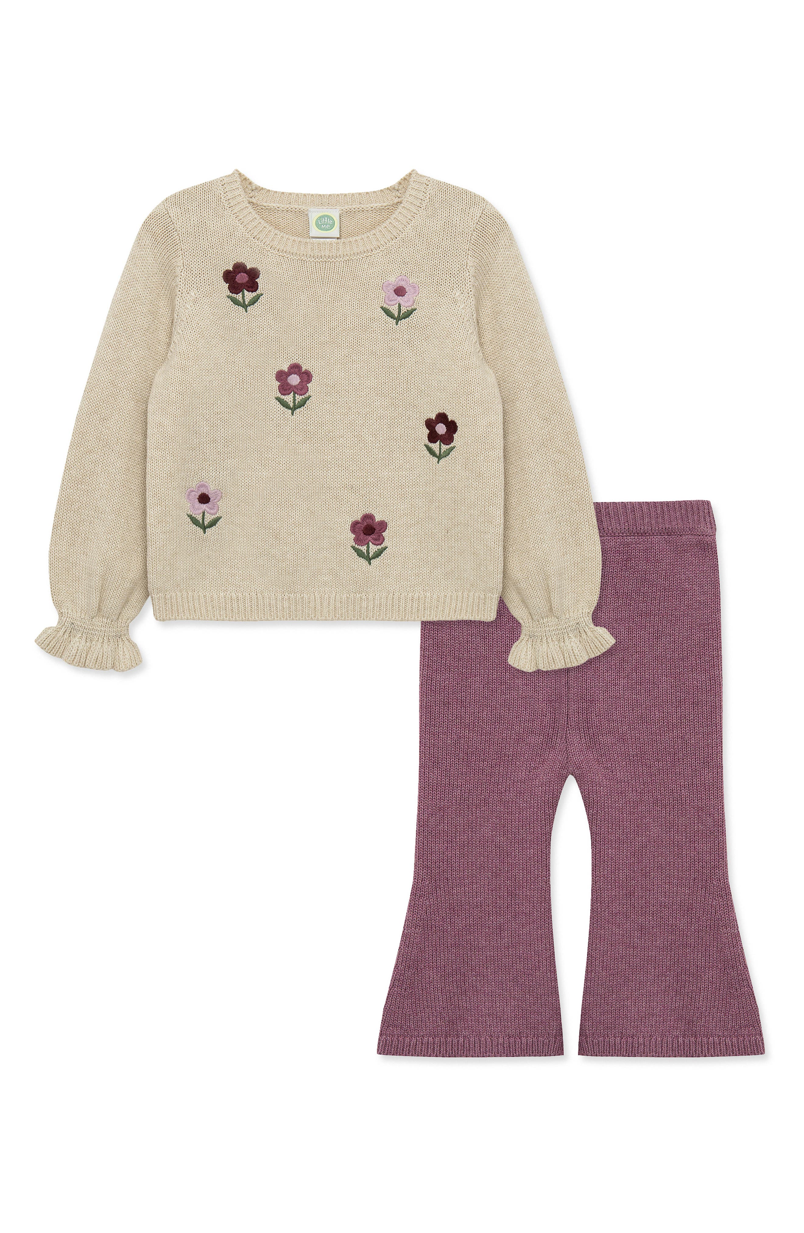 Garden Sweater & Flare Pants Set