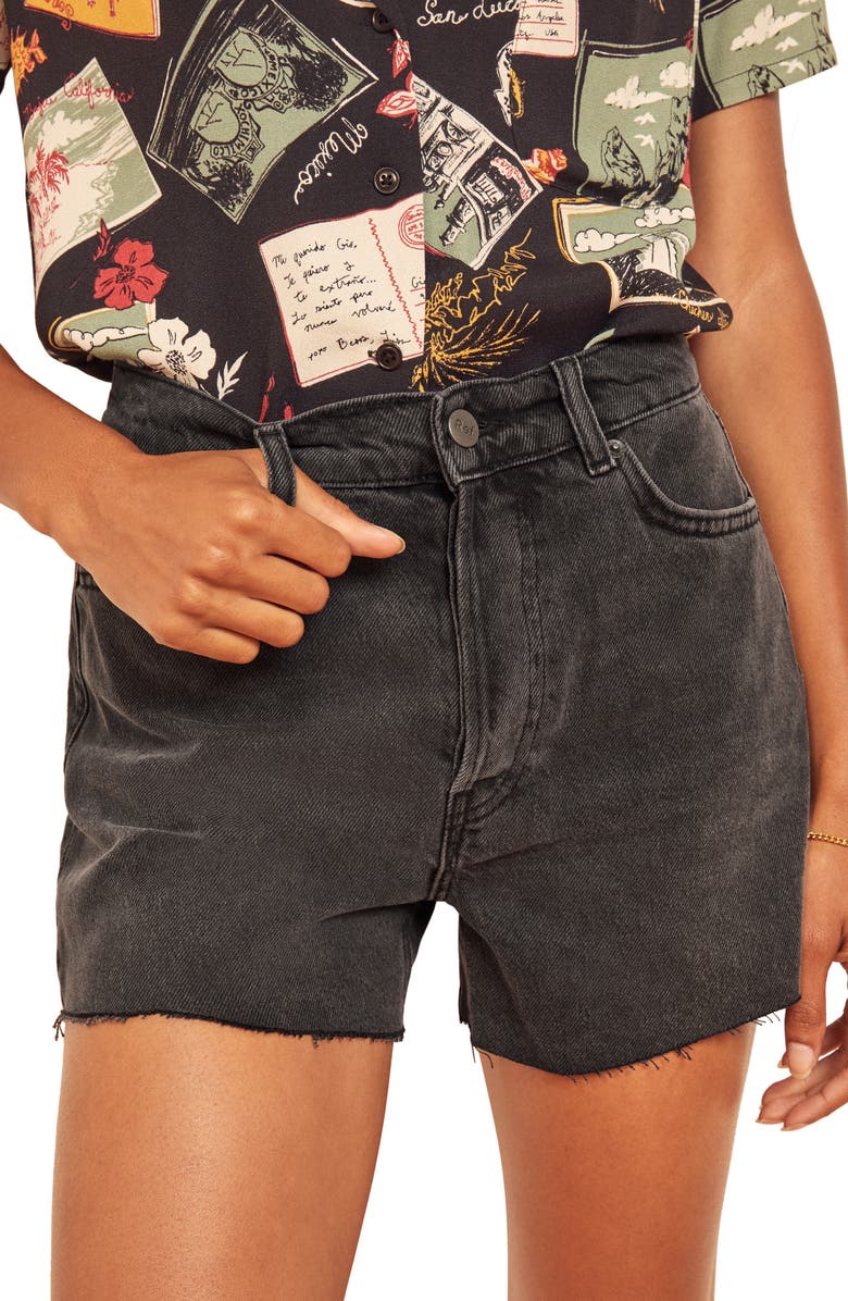 Reformation Dixie High Waist Cutoff Denim Shorts, Alternate, color, 