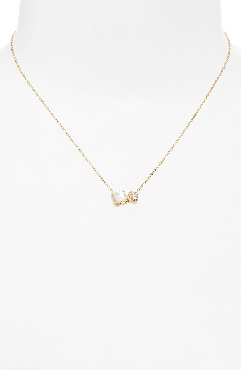 ARGENTO VIVO Double Clover Pendant Necklace, Alternate, color, Mother Of Pearl/ Gold