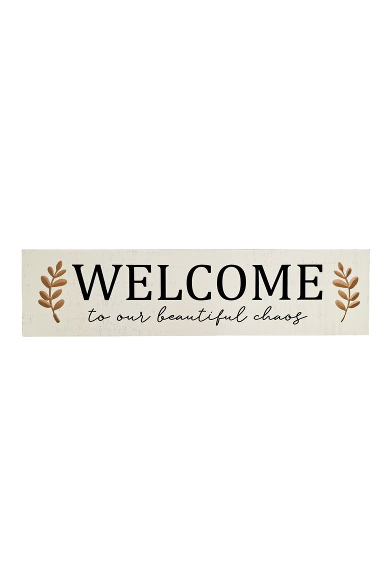Chaos Welcome Wall Decor, Main, color, White