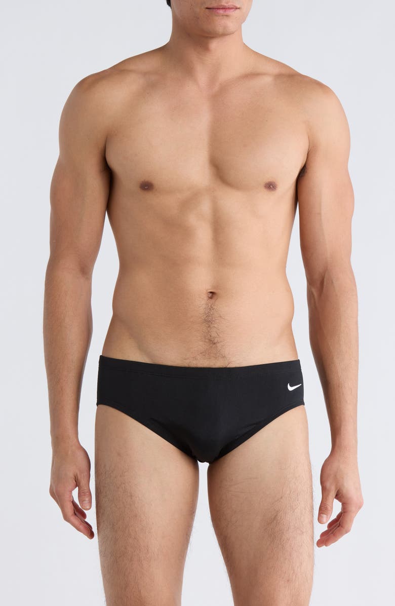 Nike Logo Swim Briefs, Main, color, Black
