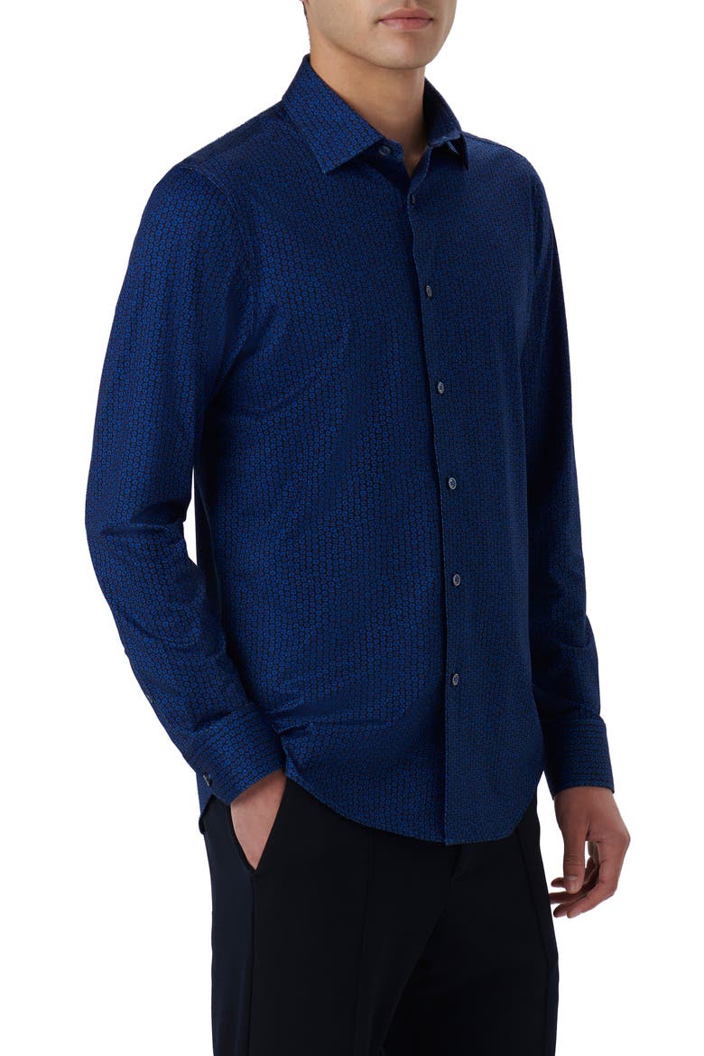 James OoohCotton® Floral Button-Up Shirt, Alternate, color, FRENCH BLUE