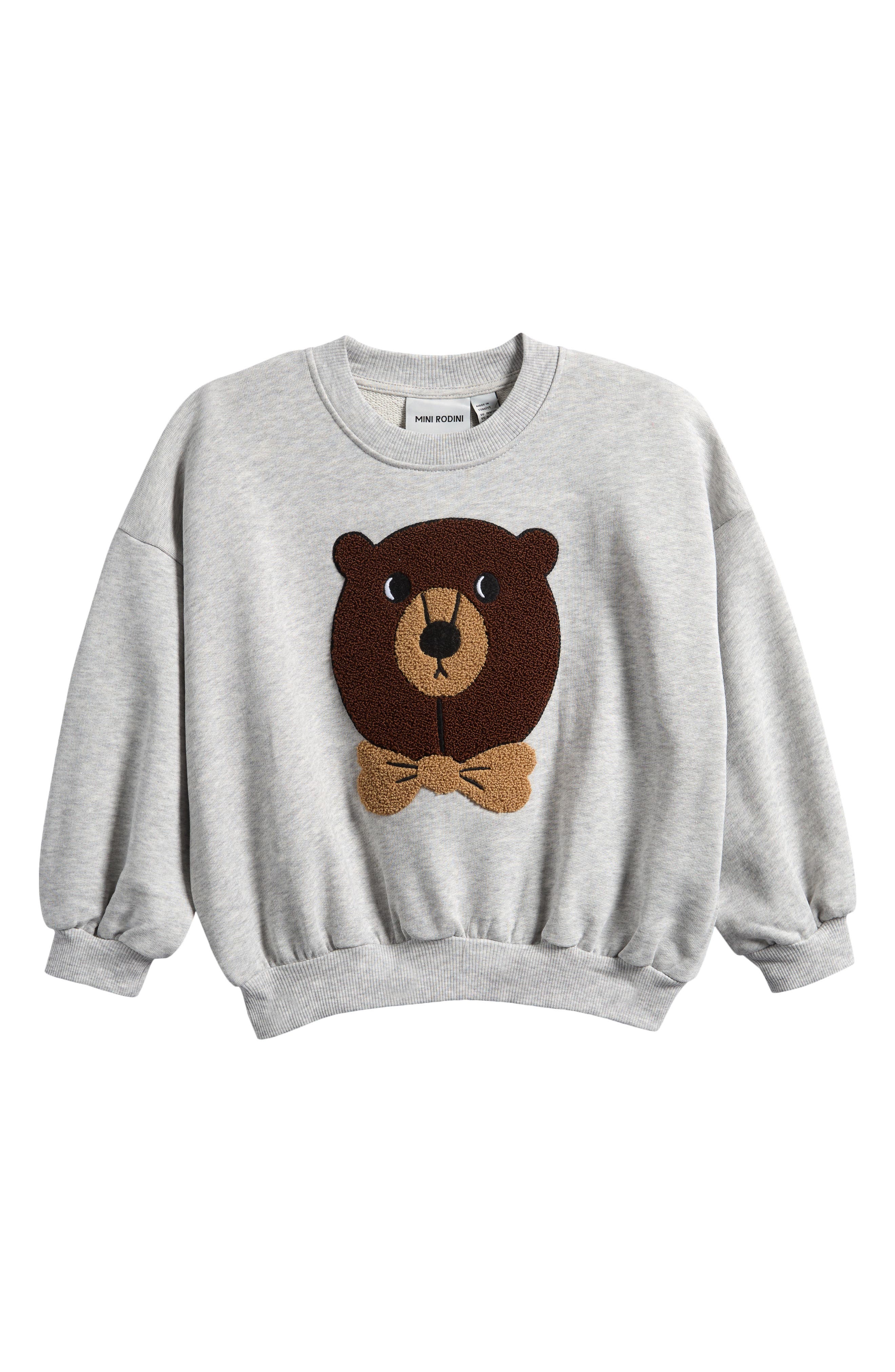 Mini Rodini Kids' Bear Organic Cotton Sweatshirt