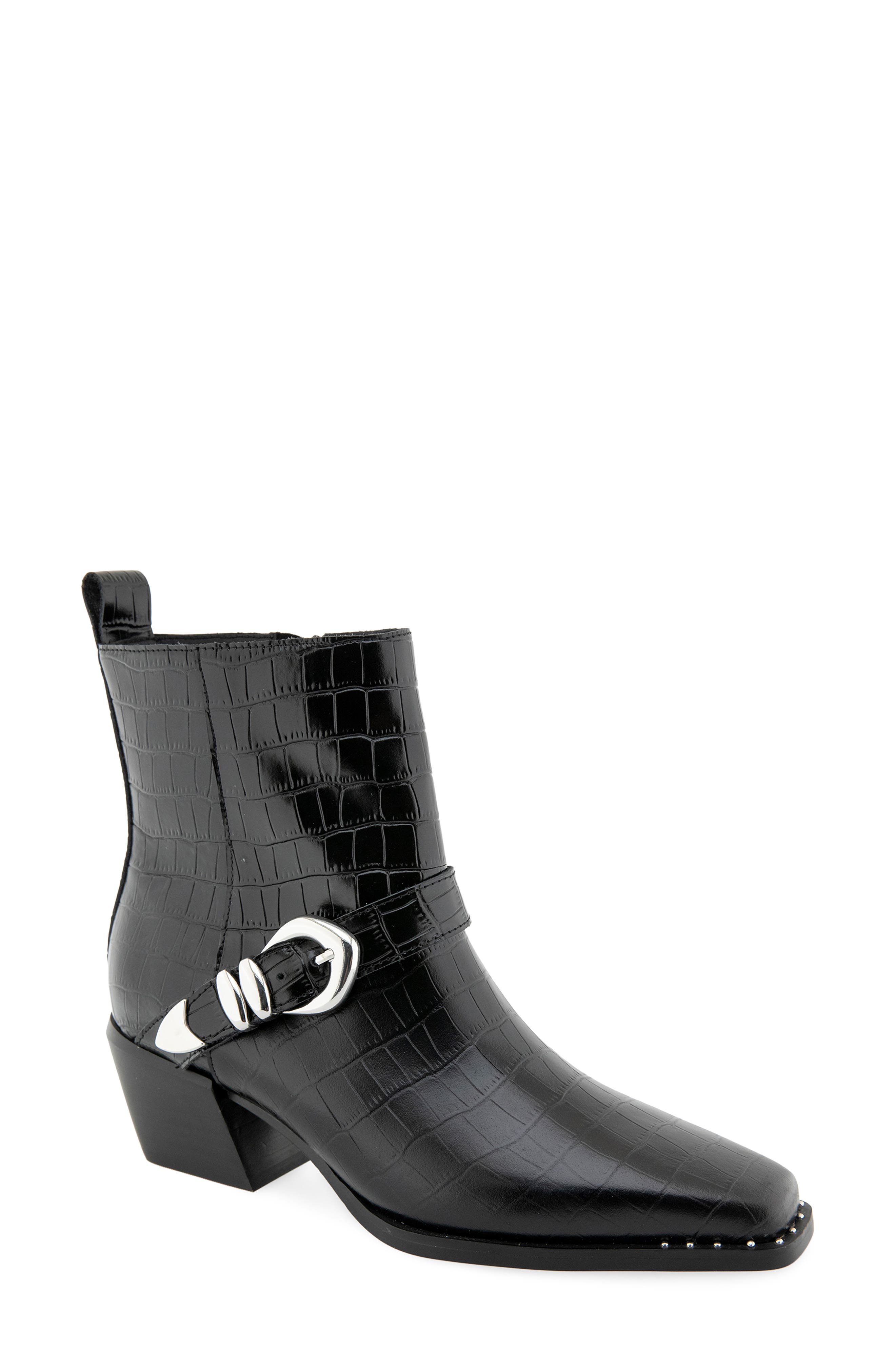 Rebecca Minkoff Maddy Croc Embossed Leather Boot (Women) | Nordstrom