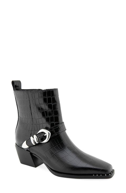 Maddy Croc Embossed Leather Boot