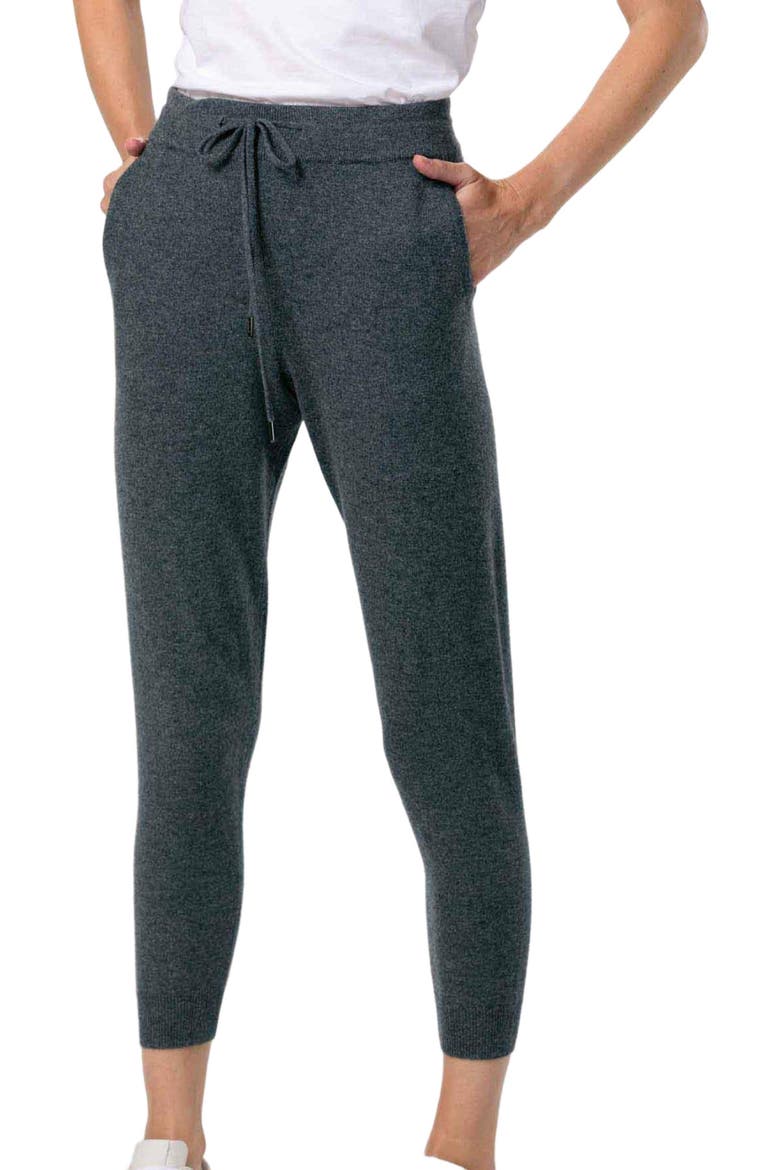 Cuffed Cashmere Jogger, Alternate, color, plum kitten