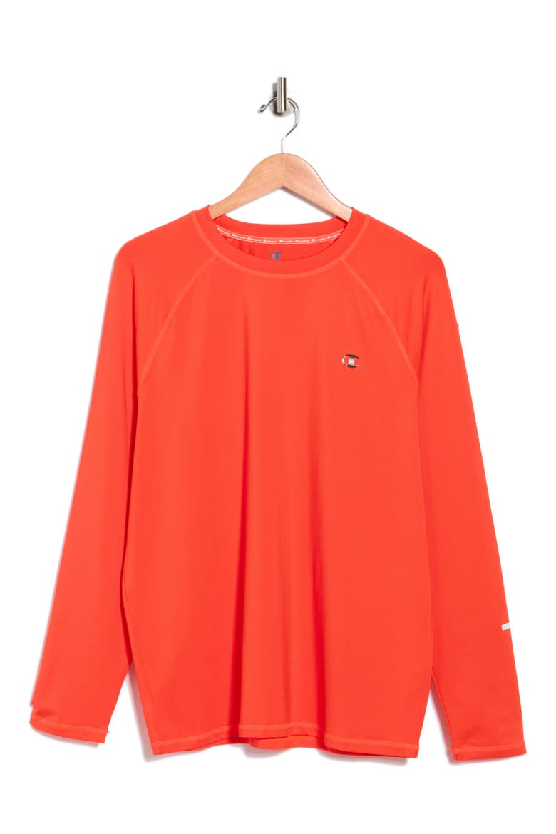 Long Sleeve Rashguard Top, Alternate, color, ORANGE