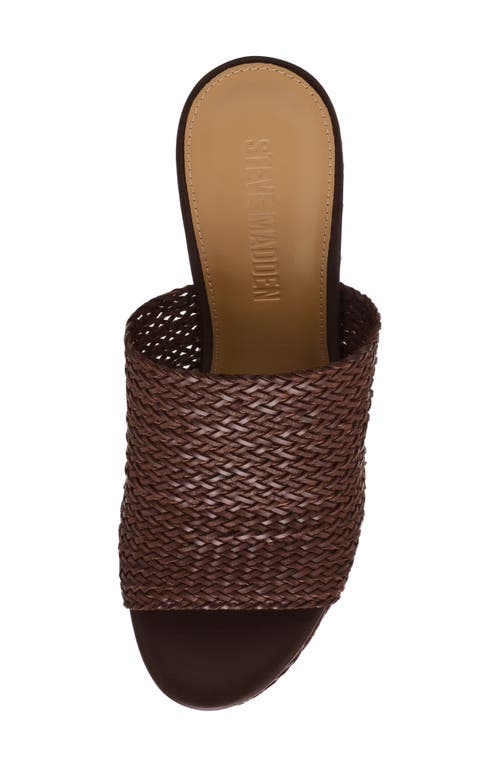 Steve Madden Cassi Platform Wedge Slide Sandal In Brown