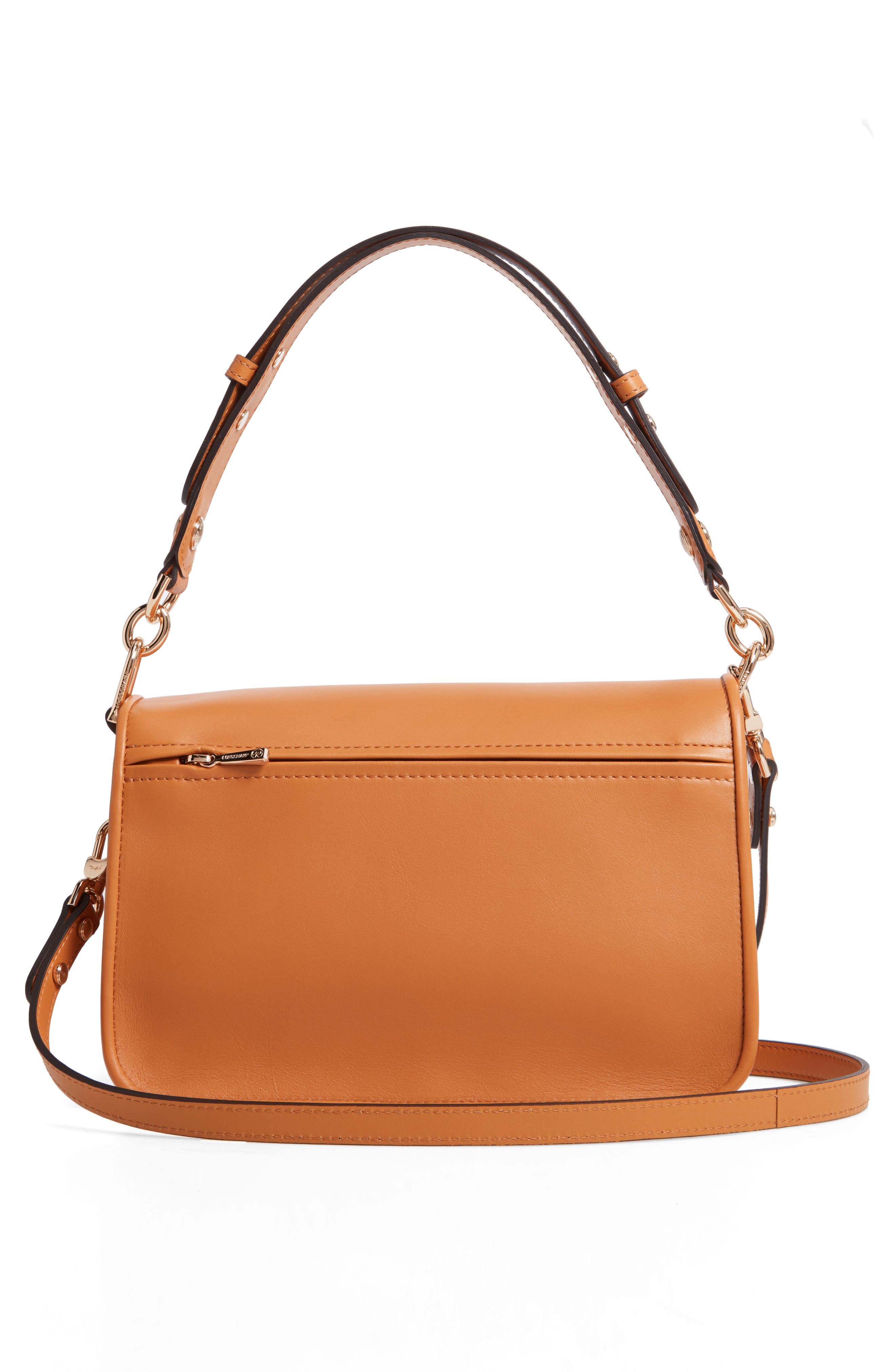 Longchamp Mademoiselle Calfskin Leather Crossbody Bag, Alternate, color, Honey