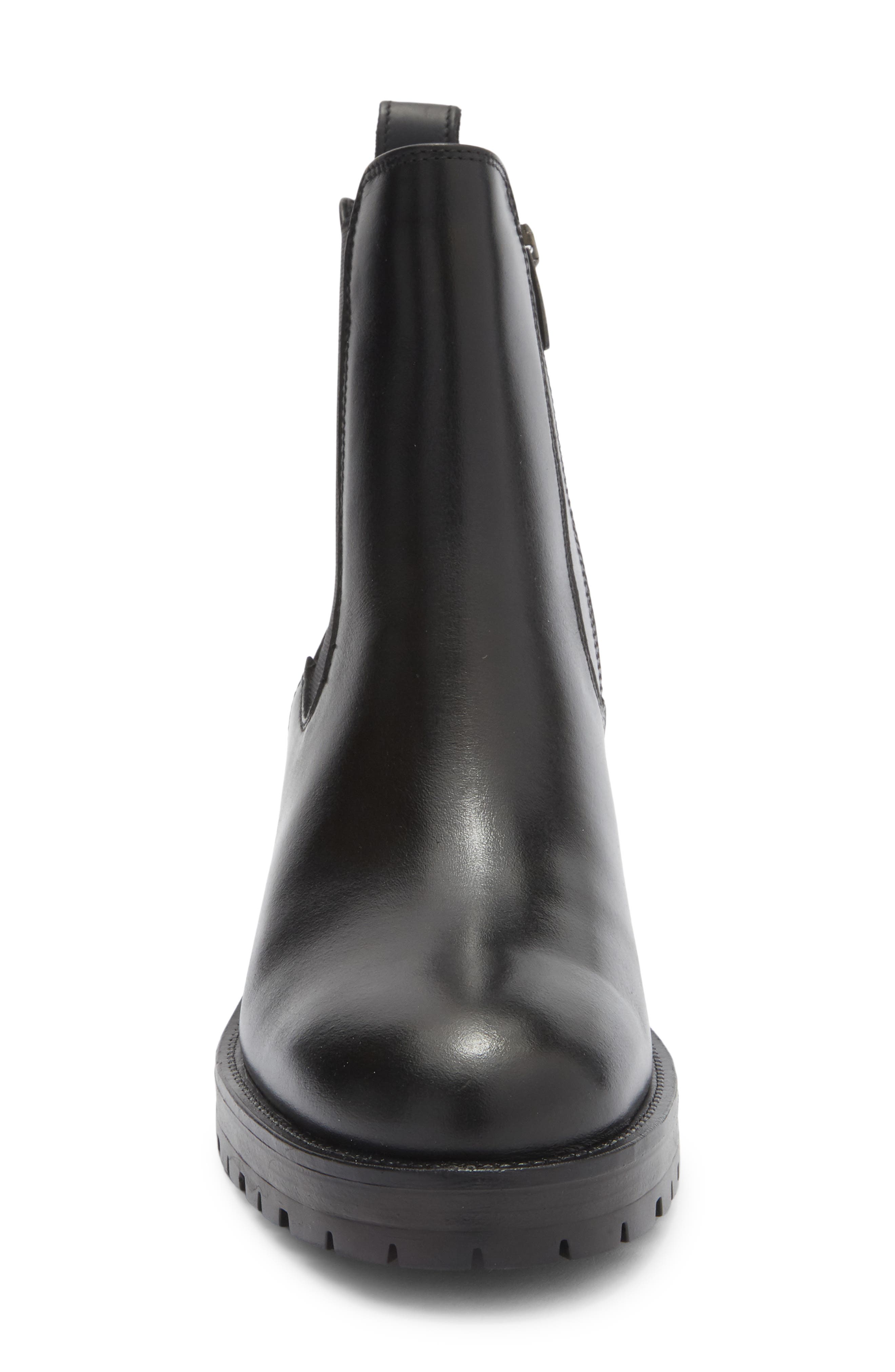 La Canadienne Wave Lug Sole Chelsea Boot, Alternate, color, Black Leather