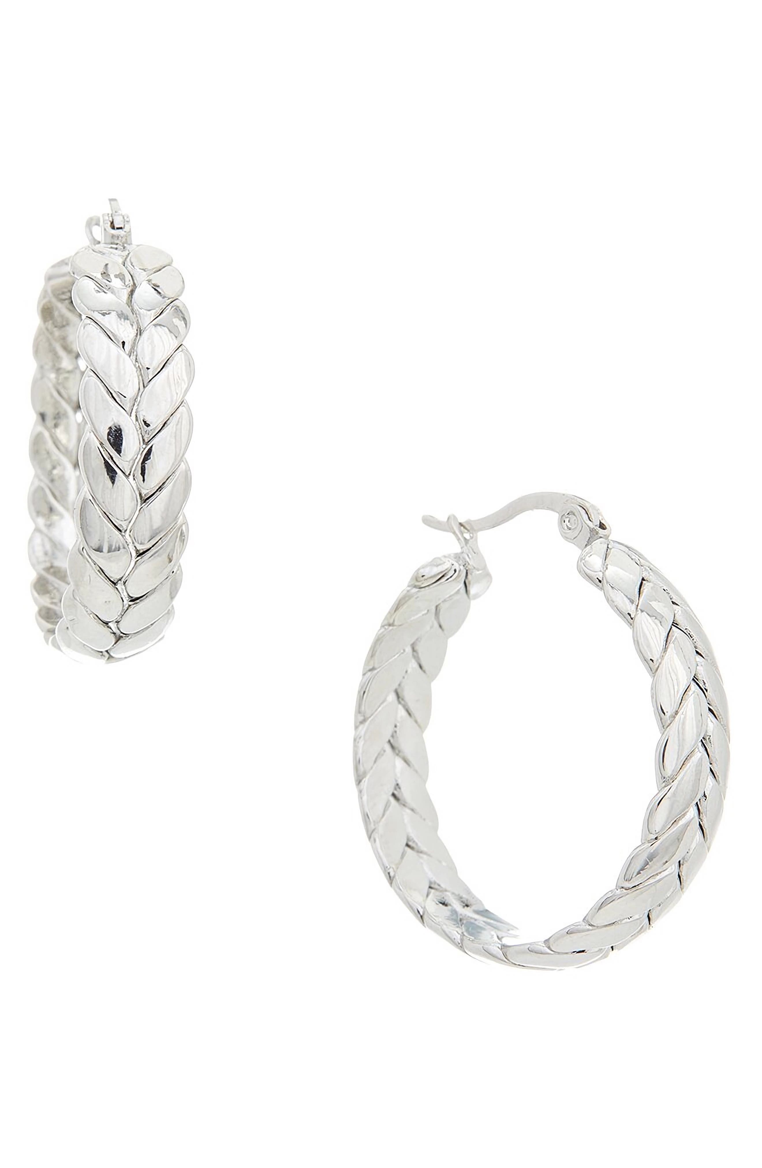 Juvell Braid Texture Hoop Earrings
