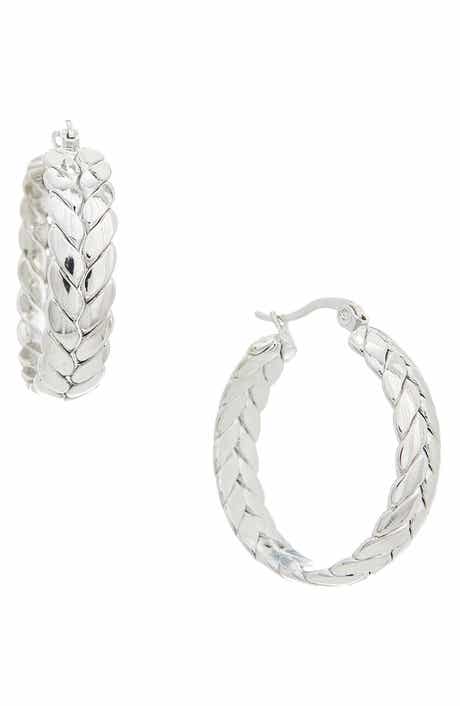 Juvell Braid Texture Hoop Earrings