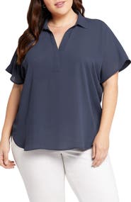 NYDJ Becky Georgette Popover Top