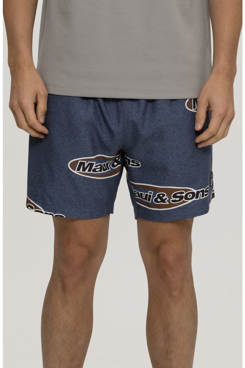 Flying Disc Microfiber Swim Trunks, Main, color, SLATE