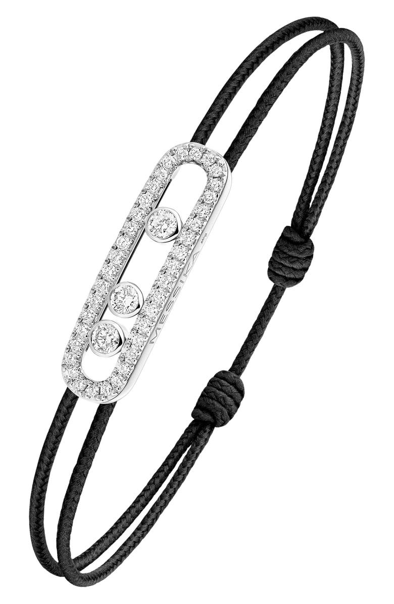 Messika Care Pavé Diamond Cord Bracelet, Main, color, White Gold