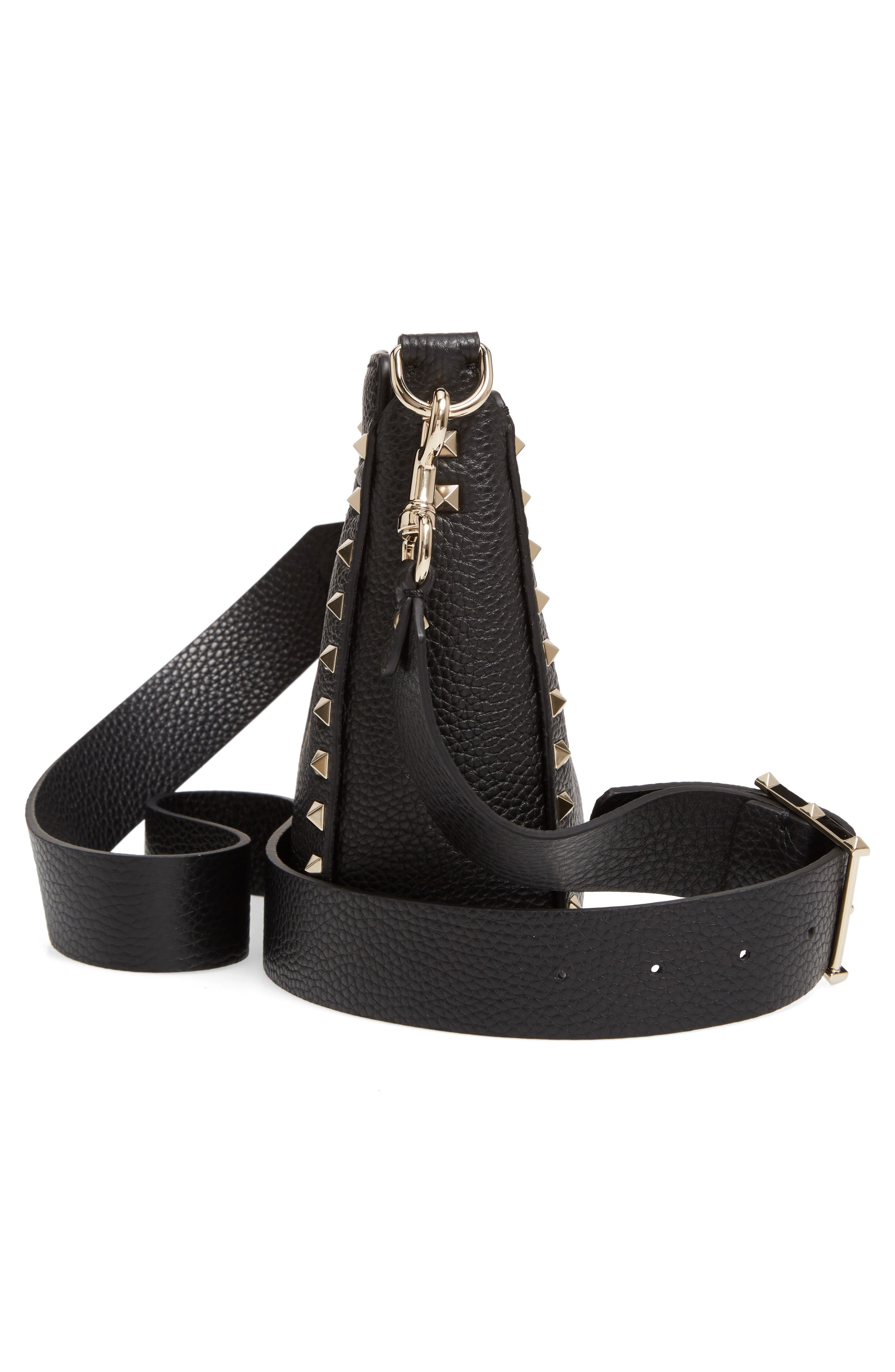 Valentino Garavani Rockstud Mini Hobo Crossbody Bag, Alternate, color, 