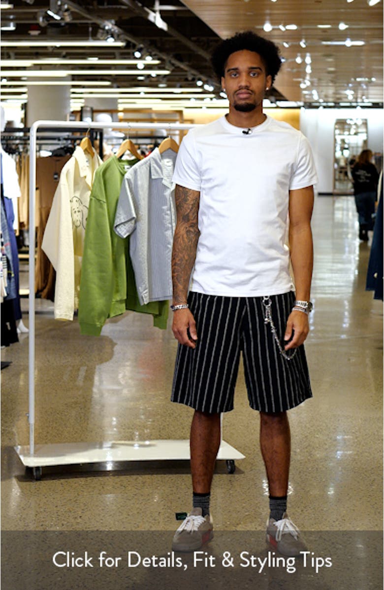 Stripe Baggy Denim Shorts, sales video thumbnail