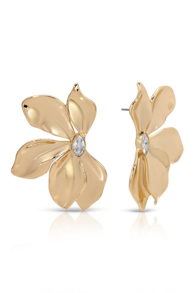 Crystal Bloom Statement Earrings, Main, color, GOLD