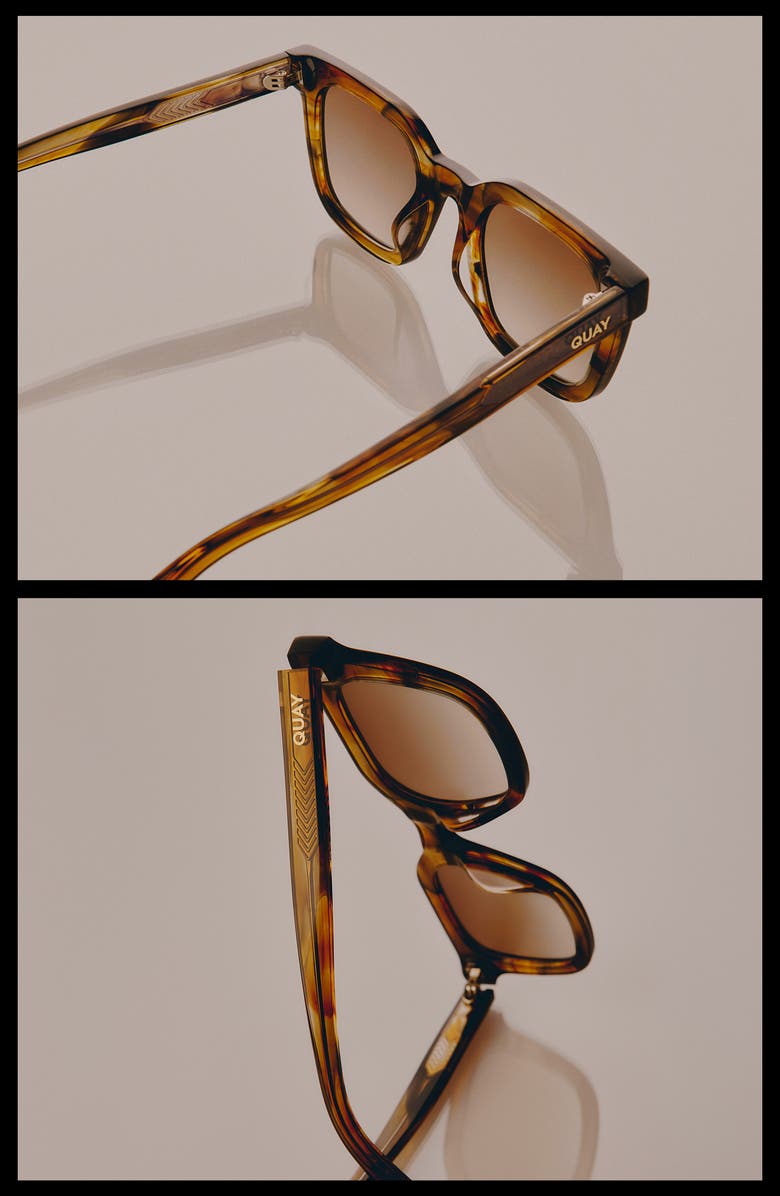 QUAY Game Over 49mm Square Sunglasses, Alternate, color, Coffee Swirl/ Sepia