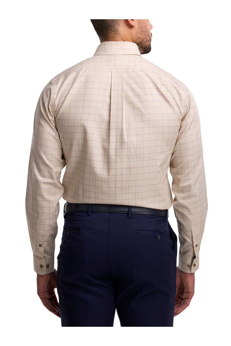Cotton Buttondown Collar Twill Slim Contrast Trim Button Cuff Long Sleeve, Alternate, color, Tan