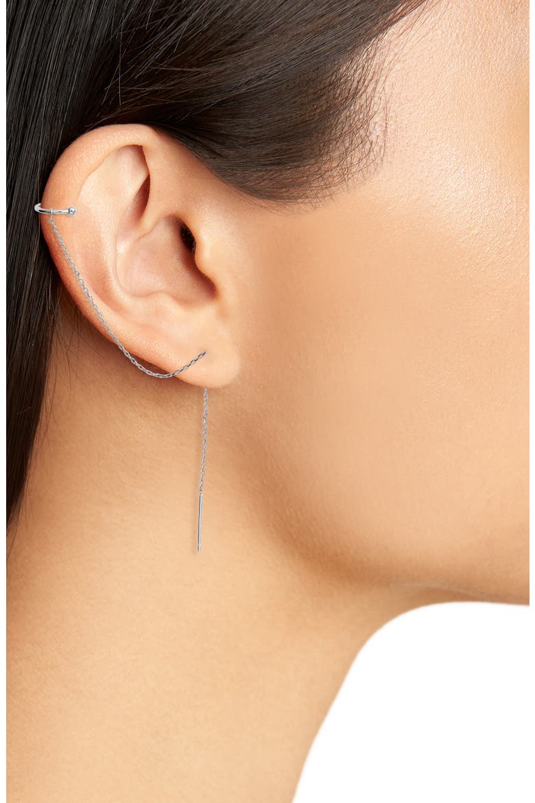 Ear Cuff Threaders, Alternate, color, SILVER
