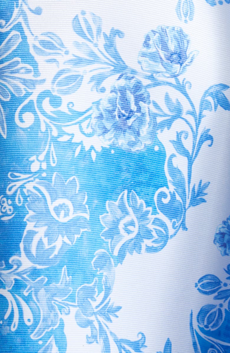 Emilia Wickstead Hallie Floral Damask Taffeta Faille A-Line Skirt, Alternate, color, Damask Floral Blue