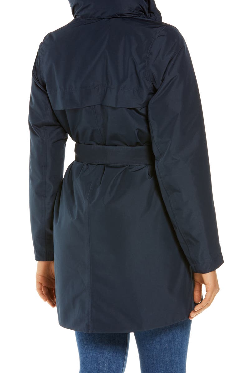 Helly Hansen Welsey II Insulated Waterproof Trench Coat, Alternate, color, Navy