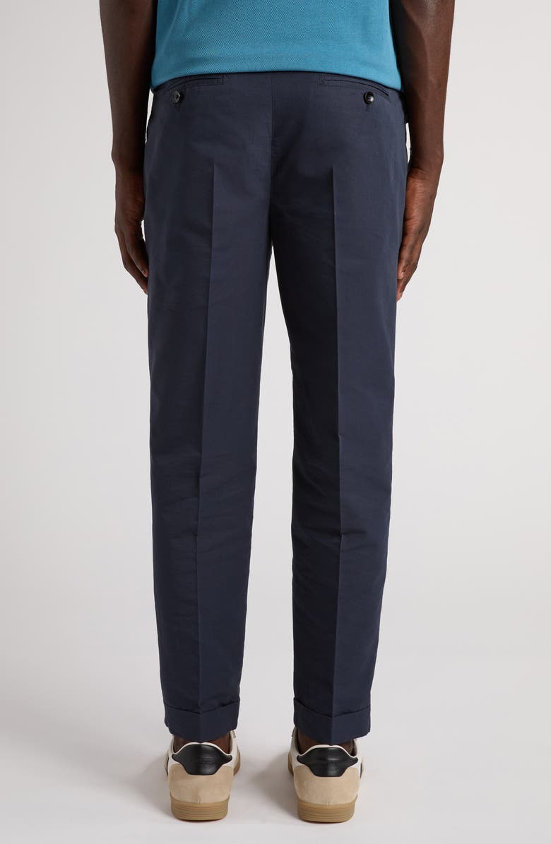 TOM FORD Pleated Cotton Gabardine Chinos, Alternate, color, Hb906 Midnight Navy