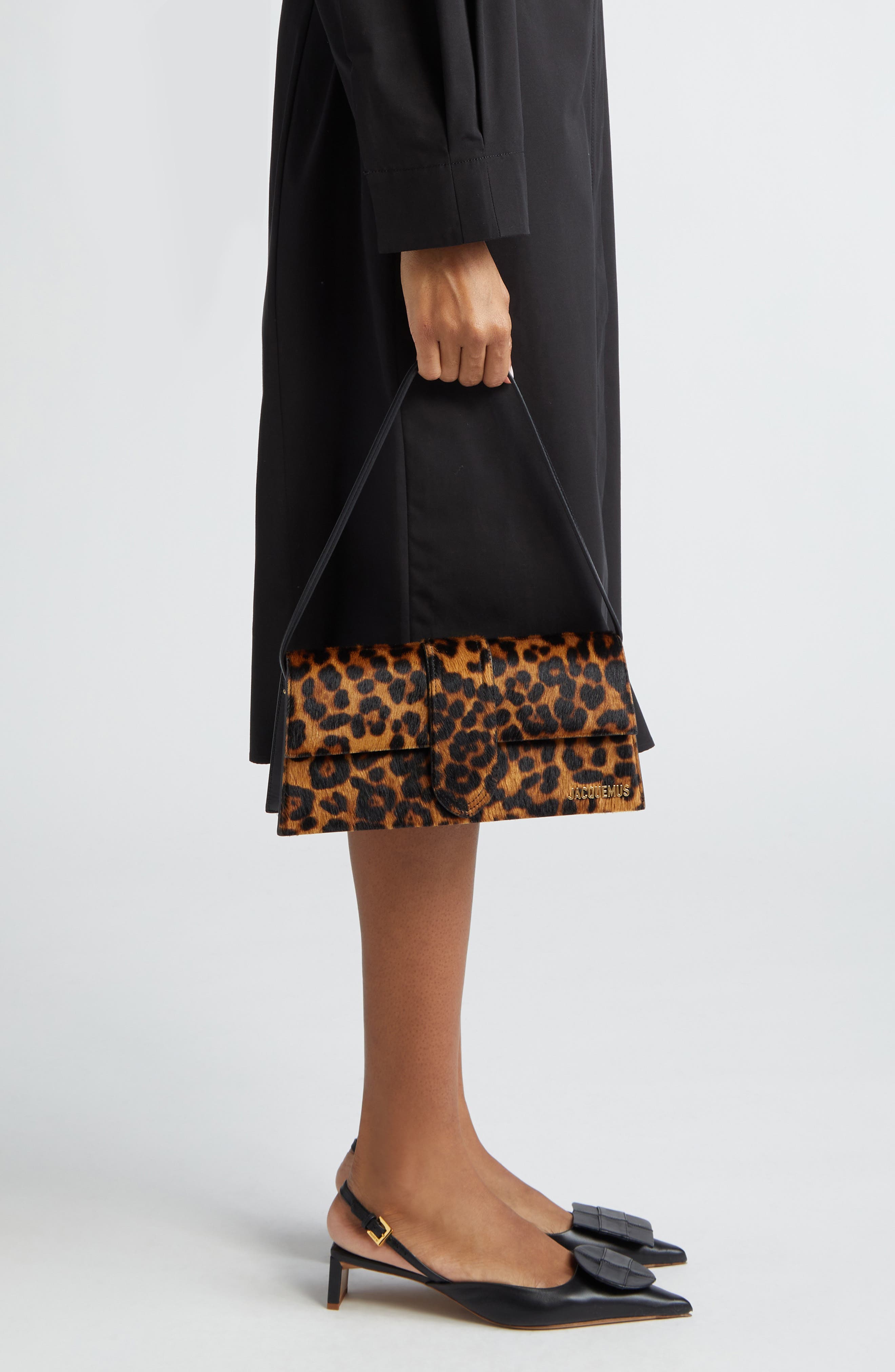 Jacquemus Long Le Bambino Genuine Calf Hair Shoulder Bag, Alternate, color, 