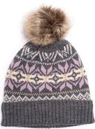 MUK LUKS Women's Cuffed Wool Cap with Pom