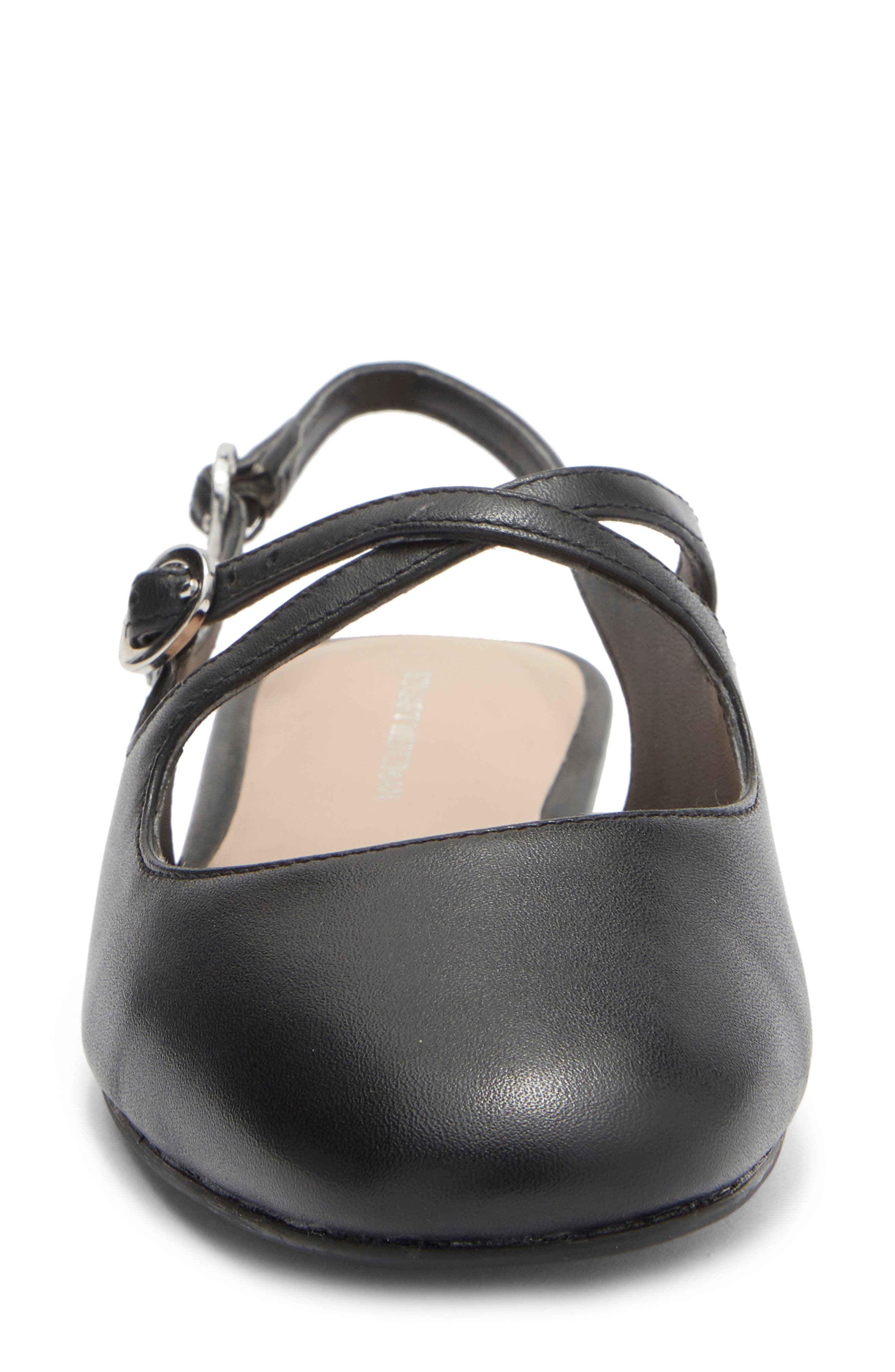 Clover Slingback Mule, Alternate, color, BLACK
