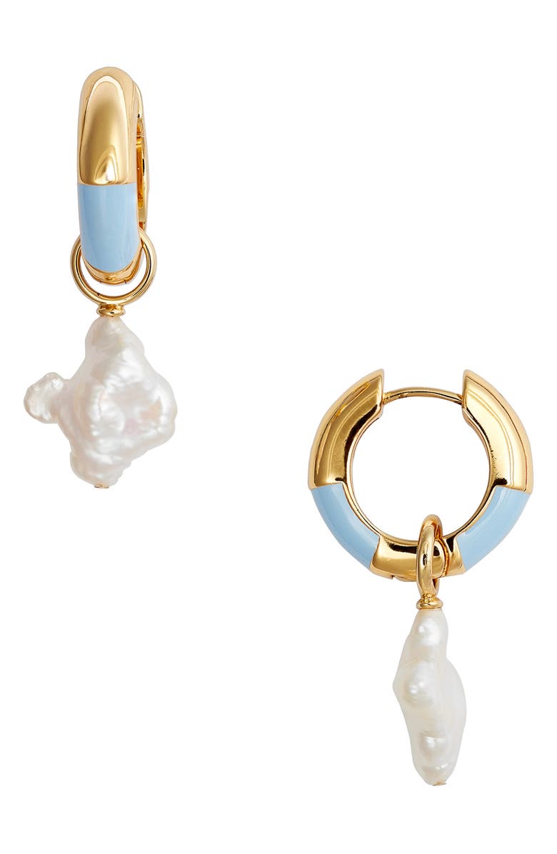 Lizzie Fortunato Lifesaver Pearl Hoop Earrings, Main, color,