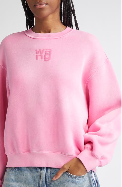 Alexander Wang Puff Logo Sweatshirt In Structured Terry Clothing In Pink