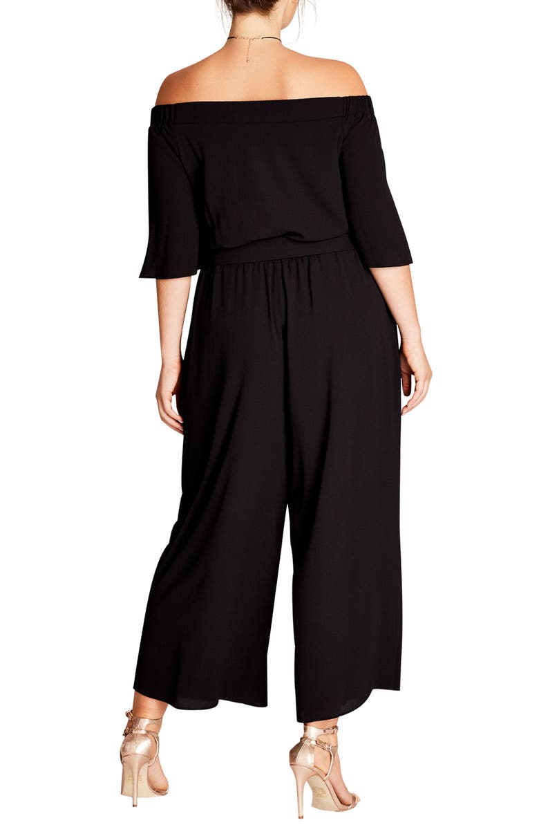 City Chic Off the Shoulder Jumpsuit, Alternate, color, 